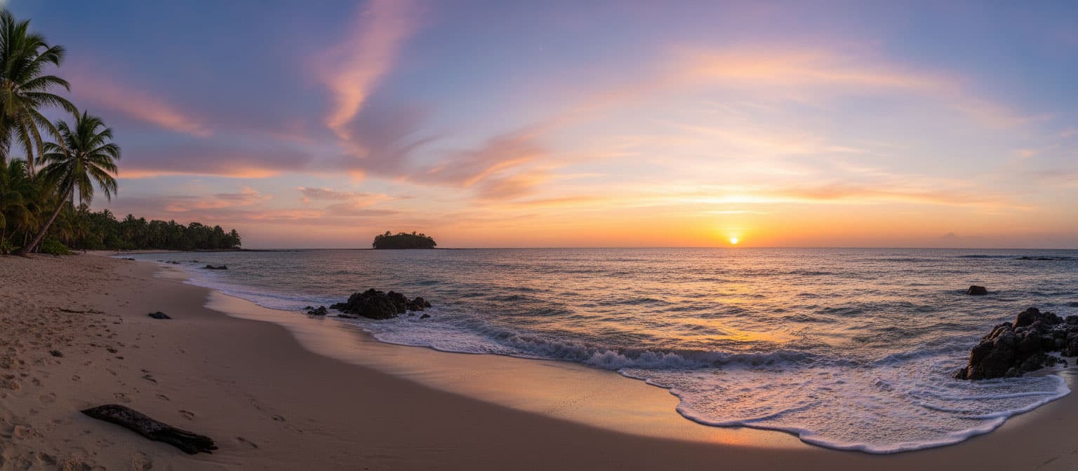 Beach in Panama at sunrise