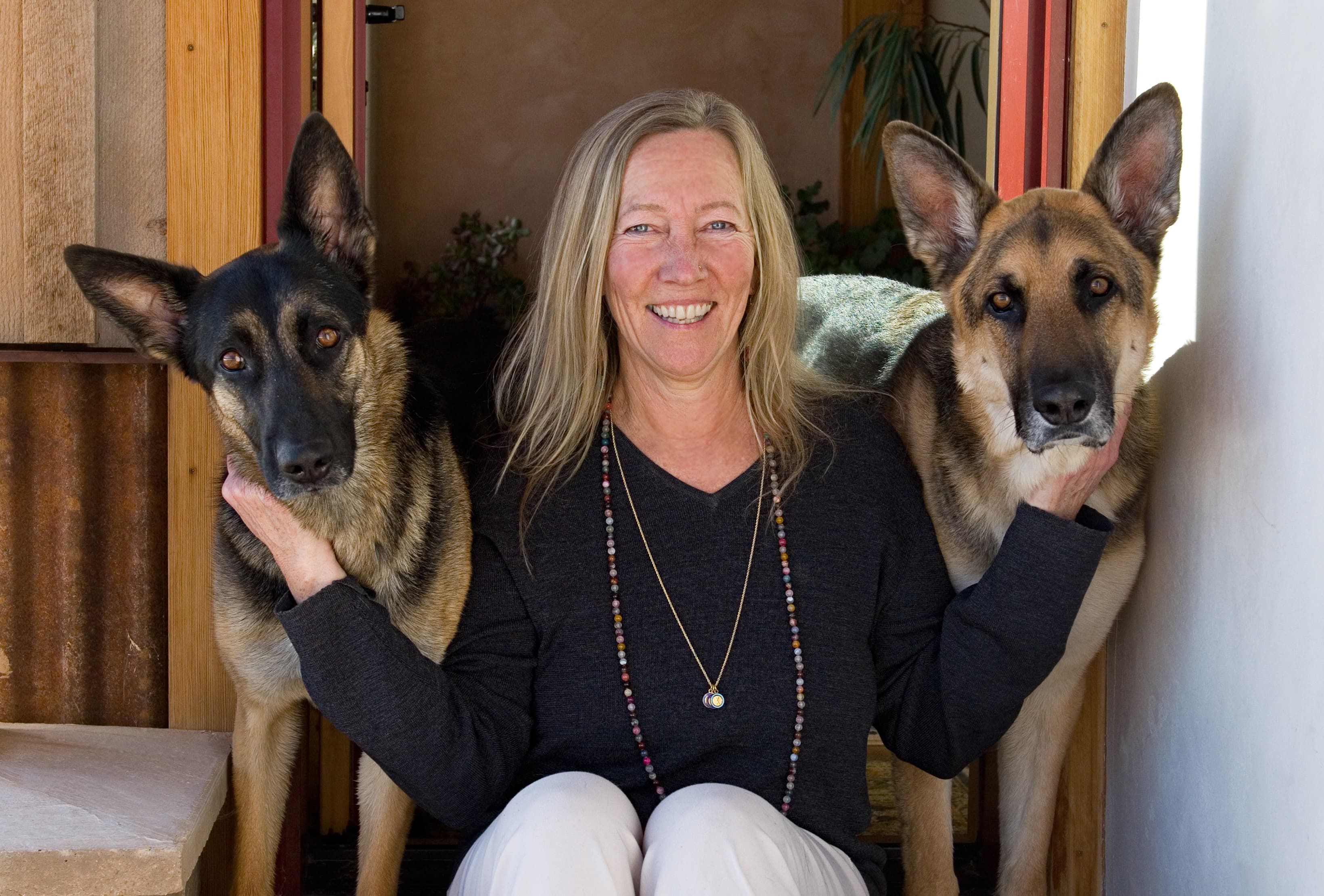 Christina Riley with her two dogs